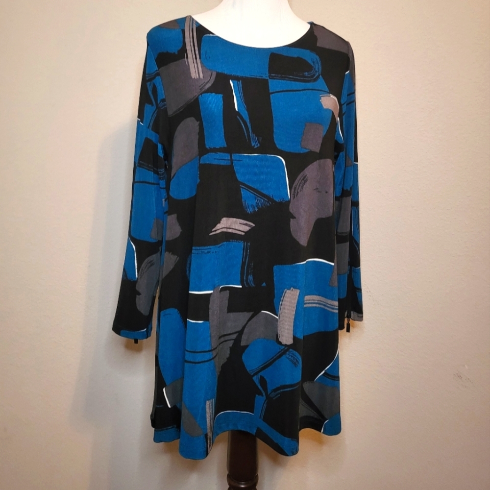TRAVELERSPrint Zip Sleeve Tunic